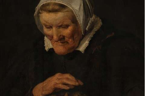 Ausstellung Niederländische Momente, Unbekannter Künstler, Händewärmende Alte, Mitte 17.Jh.