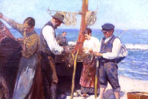 Seitz: "Fischer am Ostseestrand"